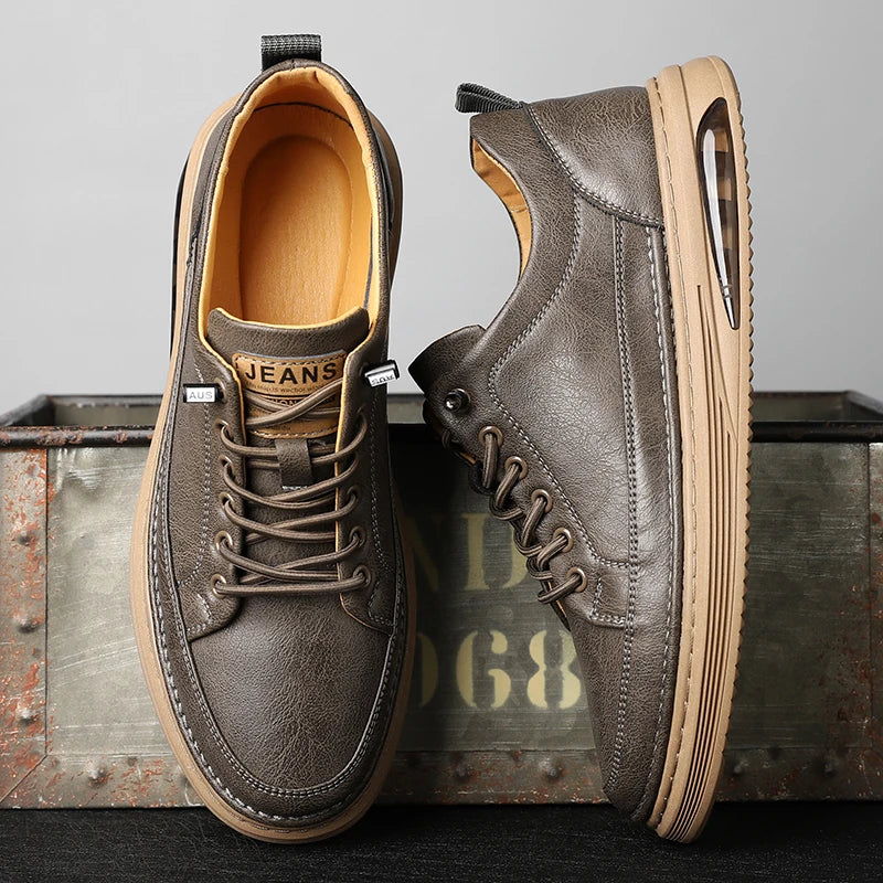 Brown Leather Sneakers