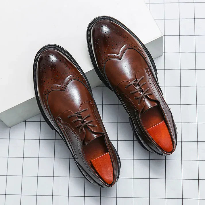 Smart Leather Dress Shoes for Men - Thick Sole