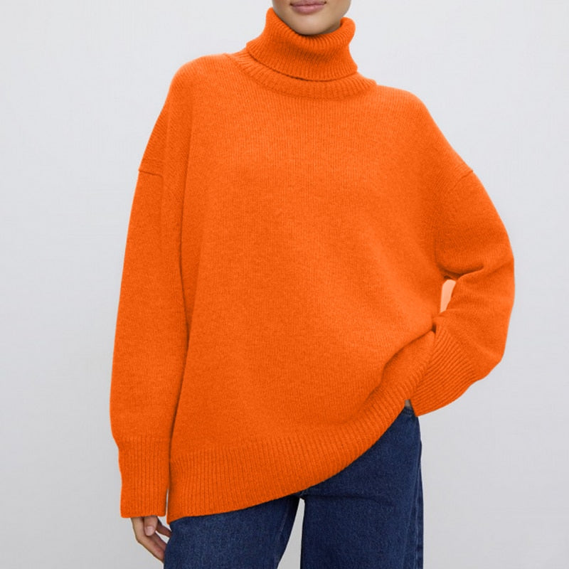 Soft Chunky Cold Weather Turtleneck Sweater