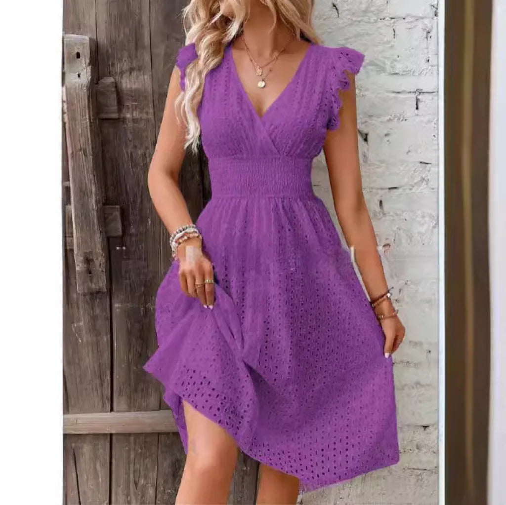 Beautiful Floral Deep V Neck Sundress