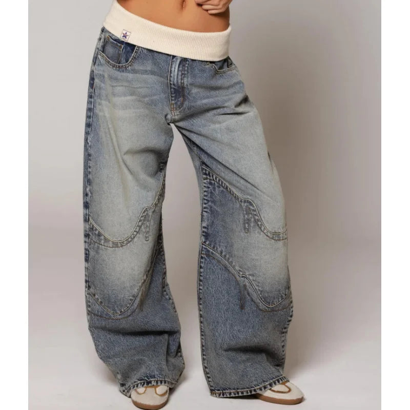 Wide Leg Baggy Denim Jeans