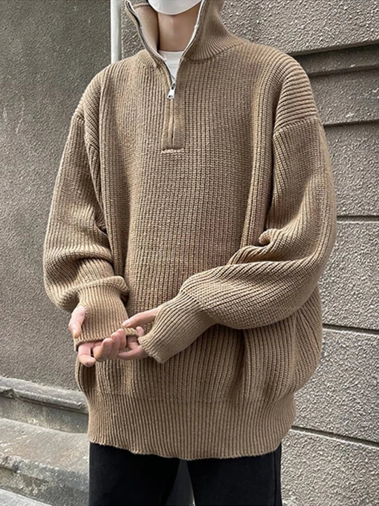 Classic Casual Men's Zip Neck Sweater