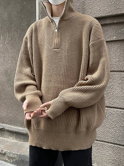 Classic Casual Men's Zip Neck Sweater