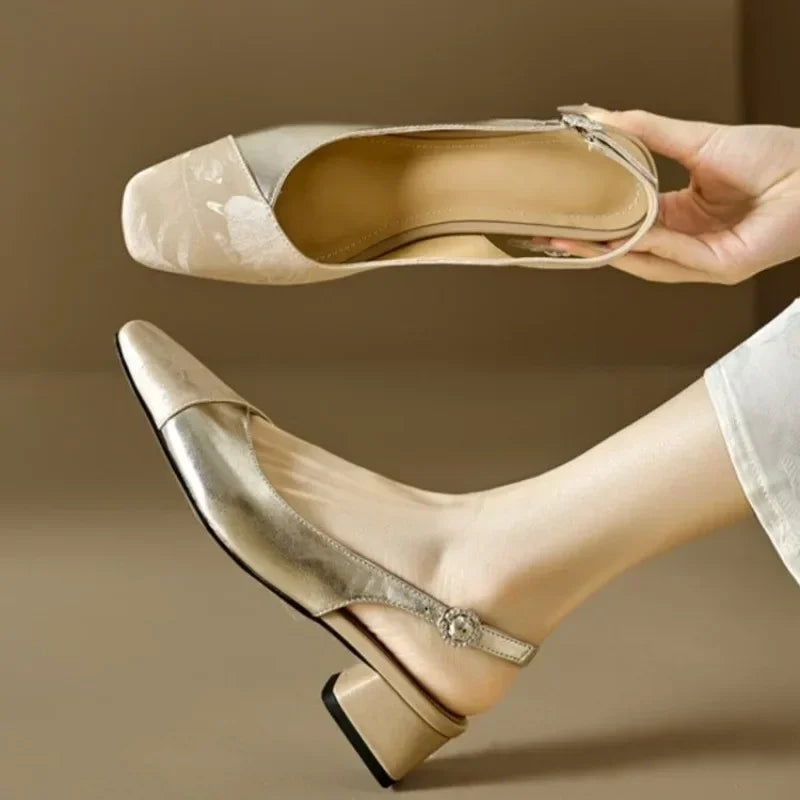 Classic Low Heel Sling Pump