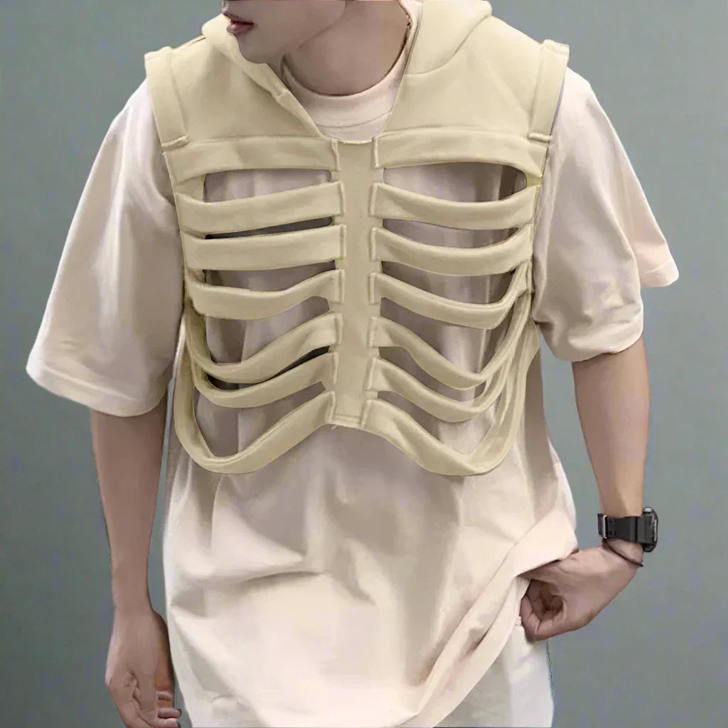Hooded Rib Cage Vest - OutfitLondon