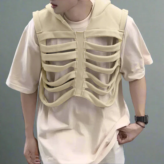 Hooded Rib Cage Vest - OutfitLondon