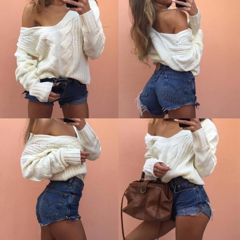 Women's Big Soft Long Sleeve Knit Sweater