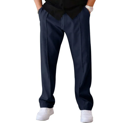 Relaxed Fit Straight Leg Elastic Waist Pants