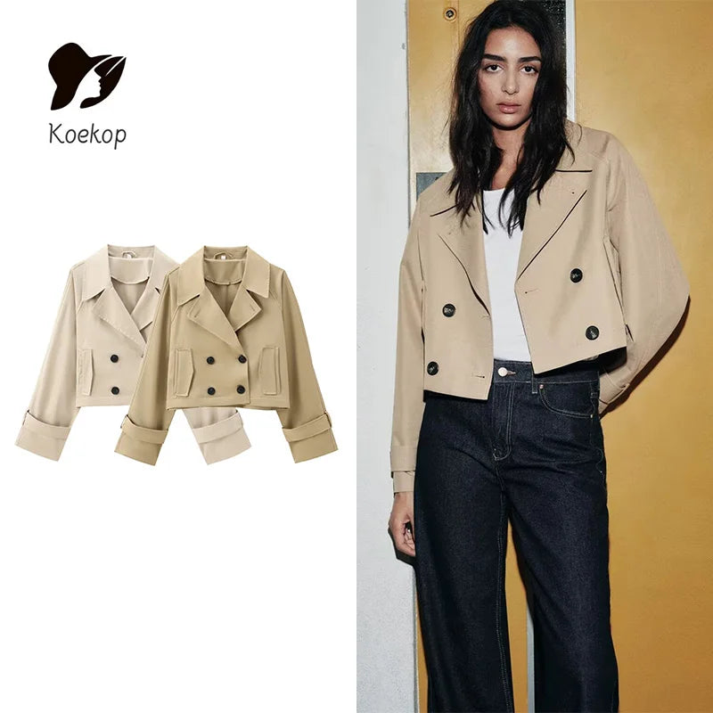 Waterproof Women's Short Trench Coat - OutfitLondon