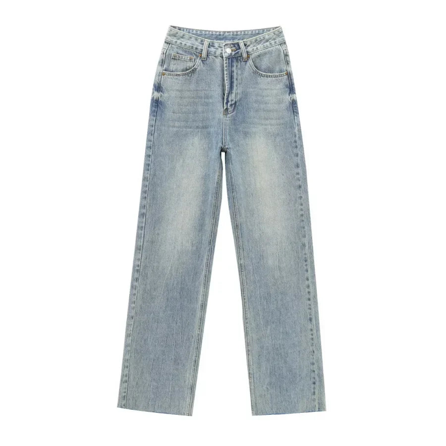 Relaxed Fit High Waist Loose Women Jeans