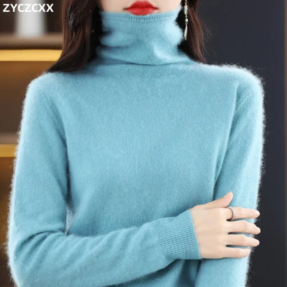 Cozy Women's Merino Wool Crew Sweater - OutfitLondon