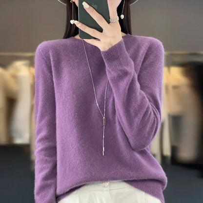 Premium Women's Merino Wool Crew Neck Sweater