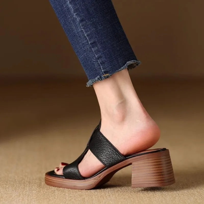 Genuine Leather Strap Summer Sandals
