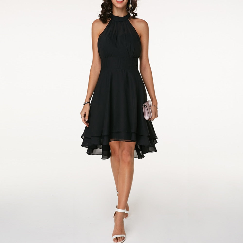 Women's Pretty Floral Sundress with Ruffled Hem - OutfitLondon