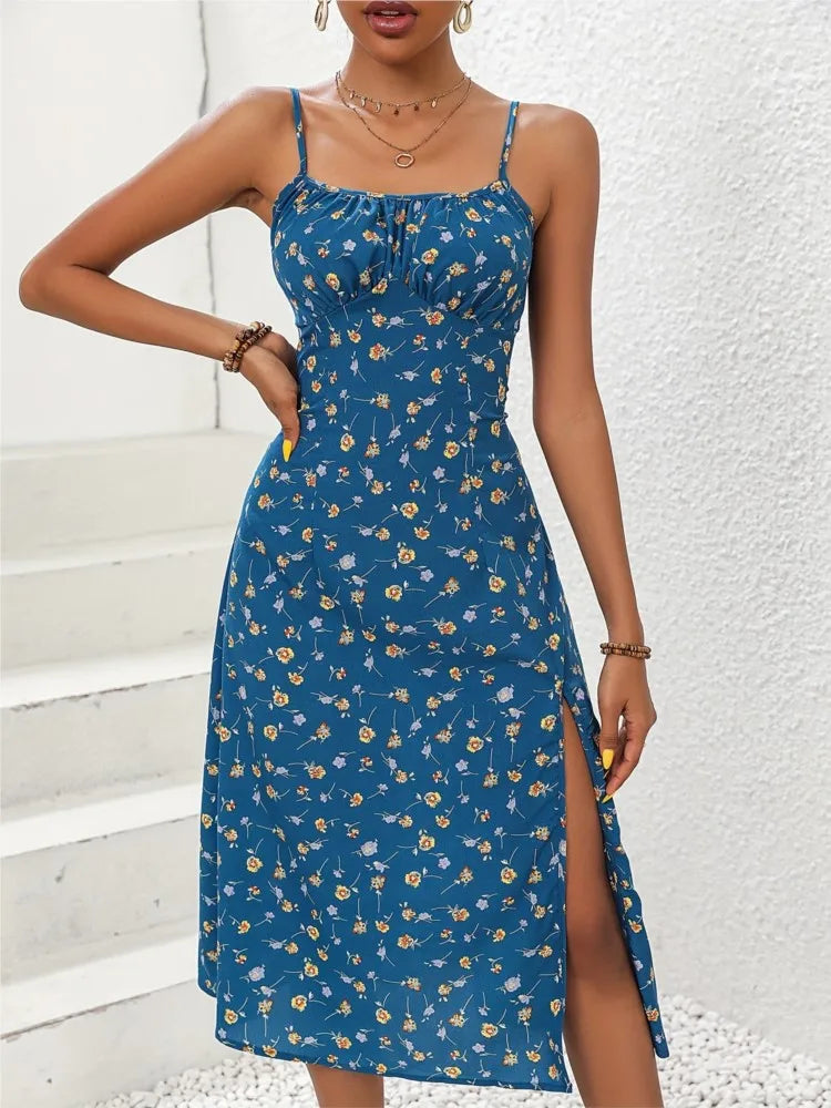 Simple Polka Dot Summer Dress with Thin Straps