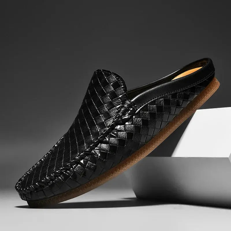 Luxury Leather Mule Shoes - Classic Handmade Design - OutfitLondon