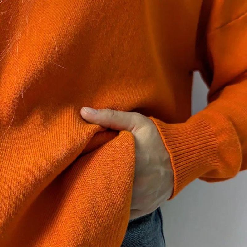 Relaxed Fit Crew Neck Long Sleeve Sweater