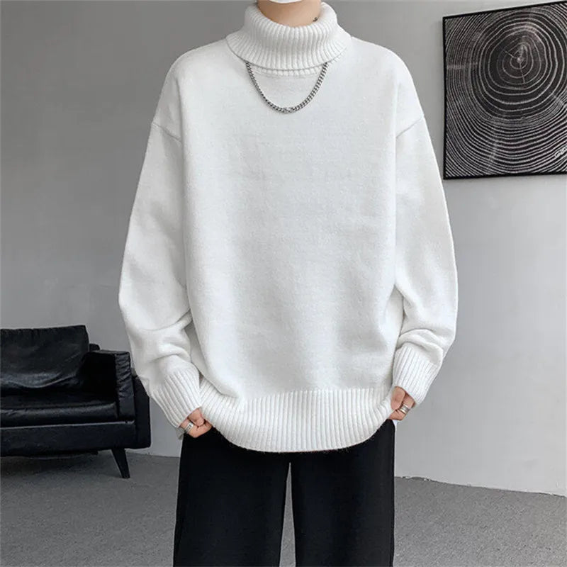 Warm Mens Big Crew Neck Winter Sweater - OutfitLondon