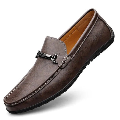 Elegant Leather Slip On Loafers