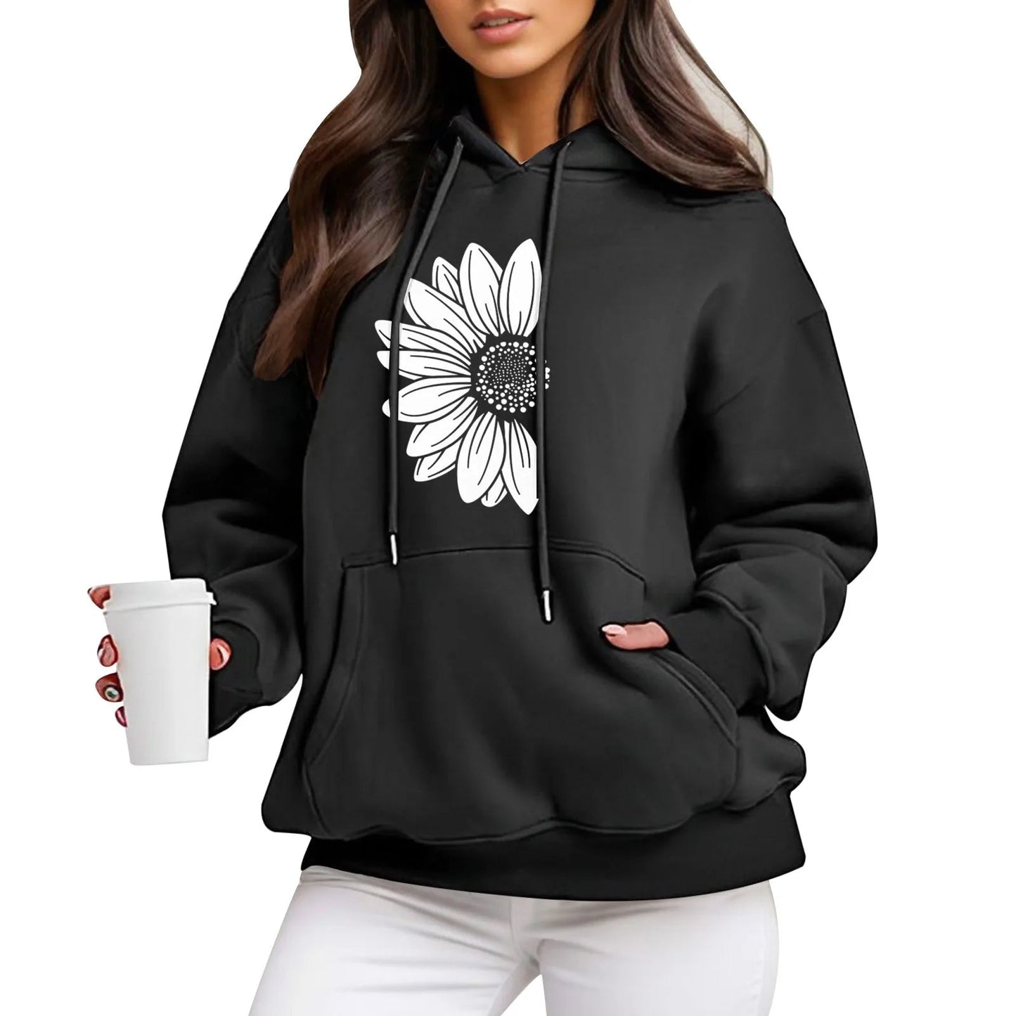 Soft Women's Floral Hoodie Sweatshirt