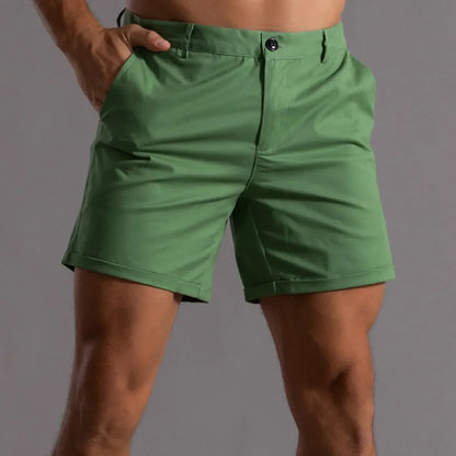 Mens 4 Way Stretch Mid Length Shorts Tailored Fit Semi Elastic