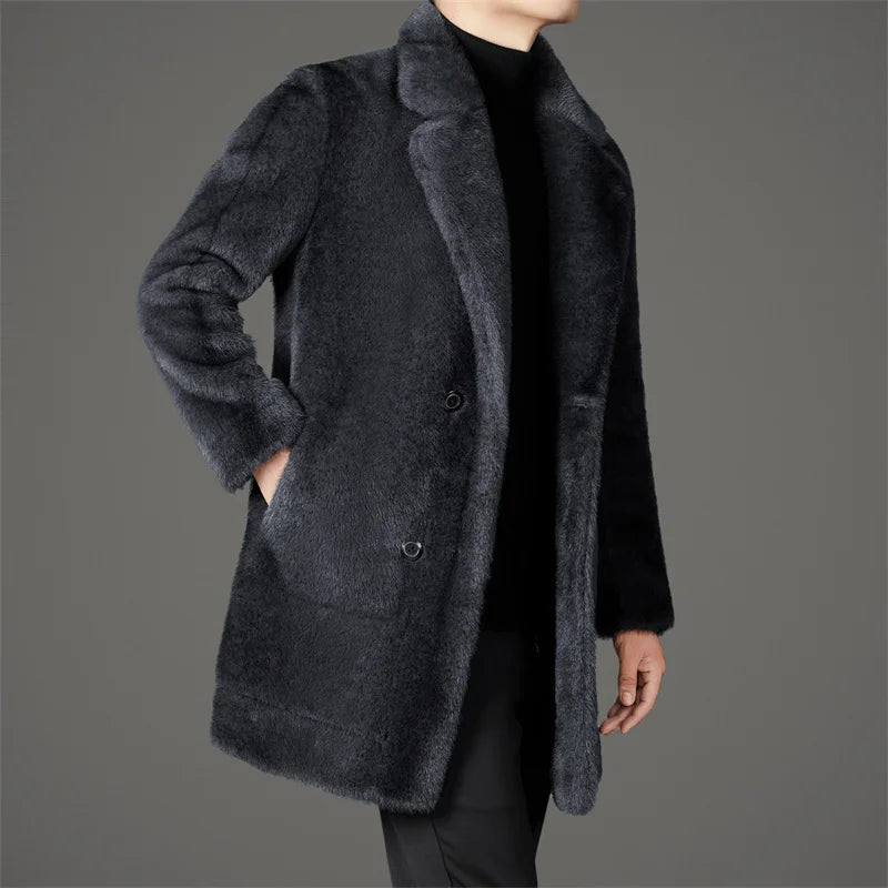 Warm Reversible Faux Fur Parka Coat