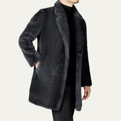 Warm Faux Fur Double Breasted Winter Coat