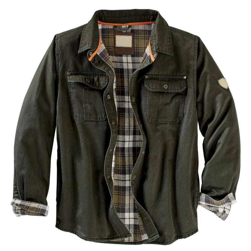 Rugged Mens Leather Biker Jacket