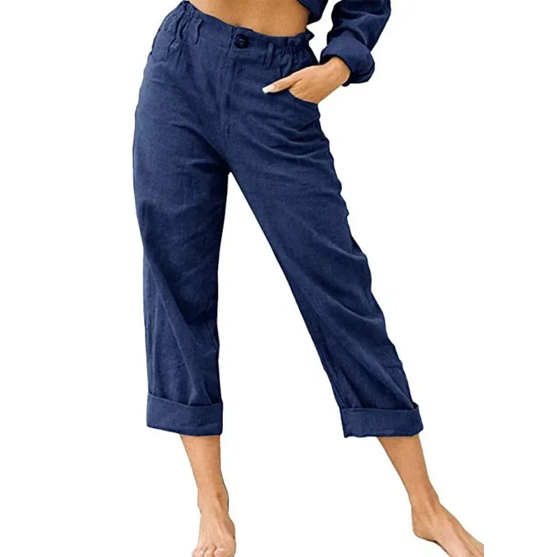 Comfortable Summer Linen Pants for Women with Pockets