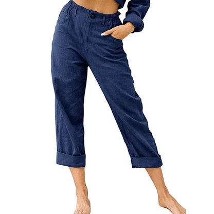 Comfortable Summer Linen Pants for Women with Pockets