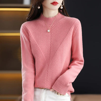 Cozy Ladies Cable Knit Pullover Sweater