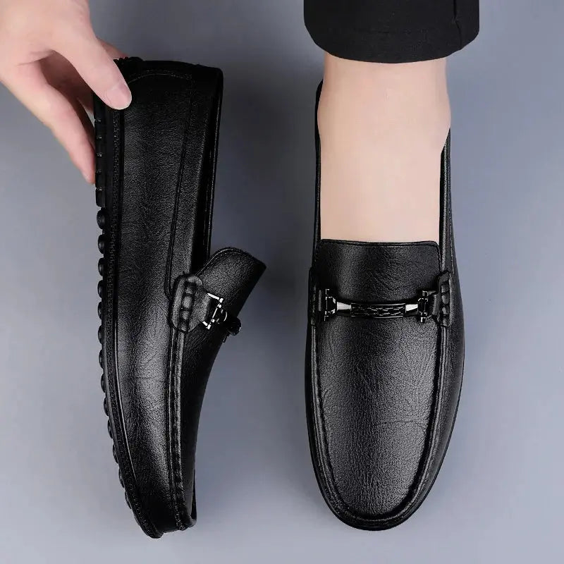 Elegant Leather Slip On Loafers