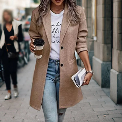 Warm Women's Wool Tweed Coat