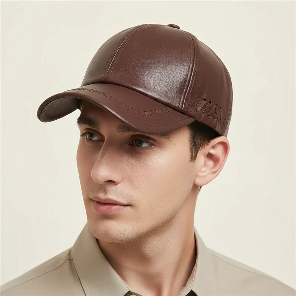 High Quality Genuine Leather Baseball Cap
