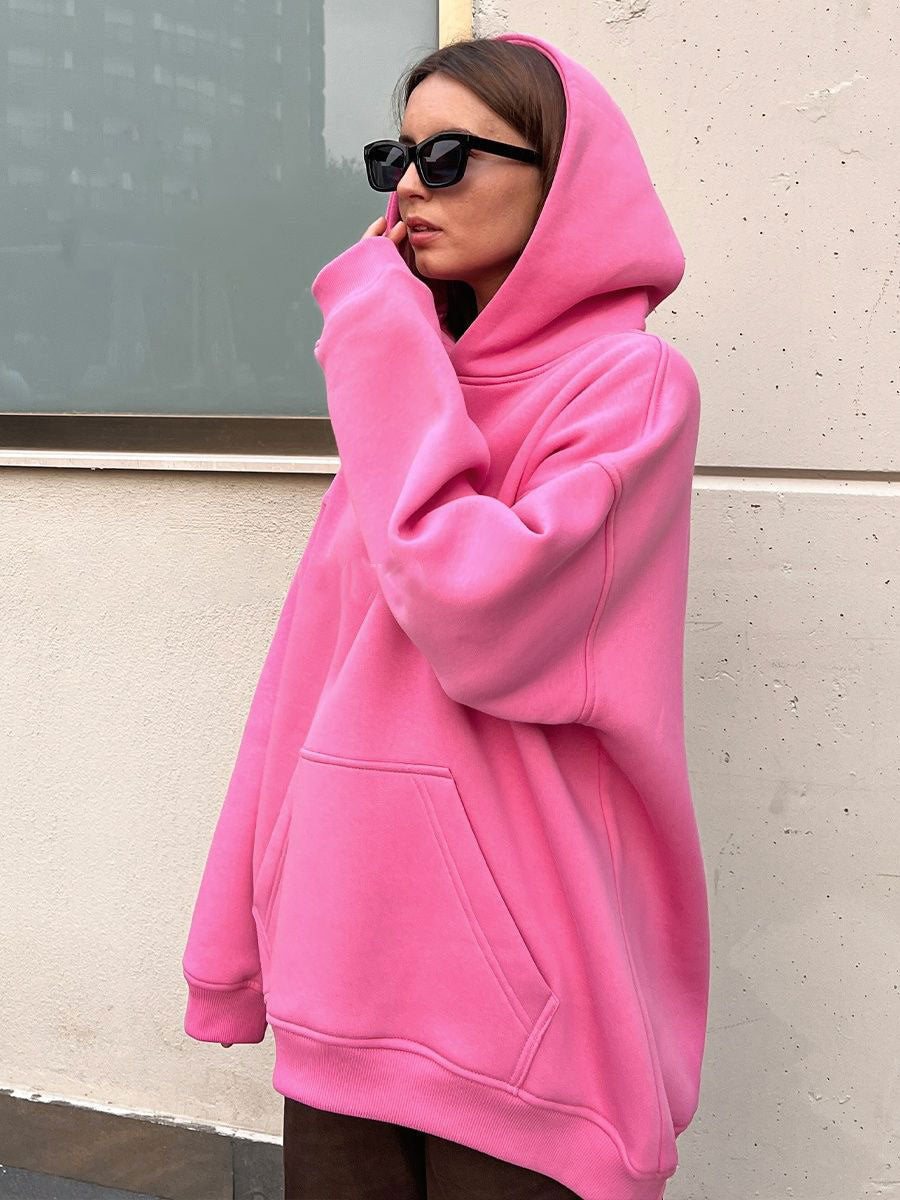 Cozy Oversized Ladies Hoodie with Pockets - OutfitLondon