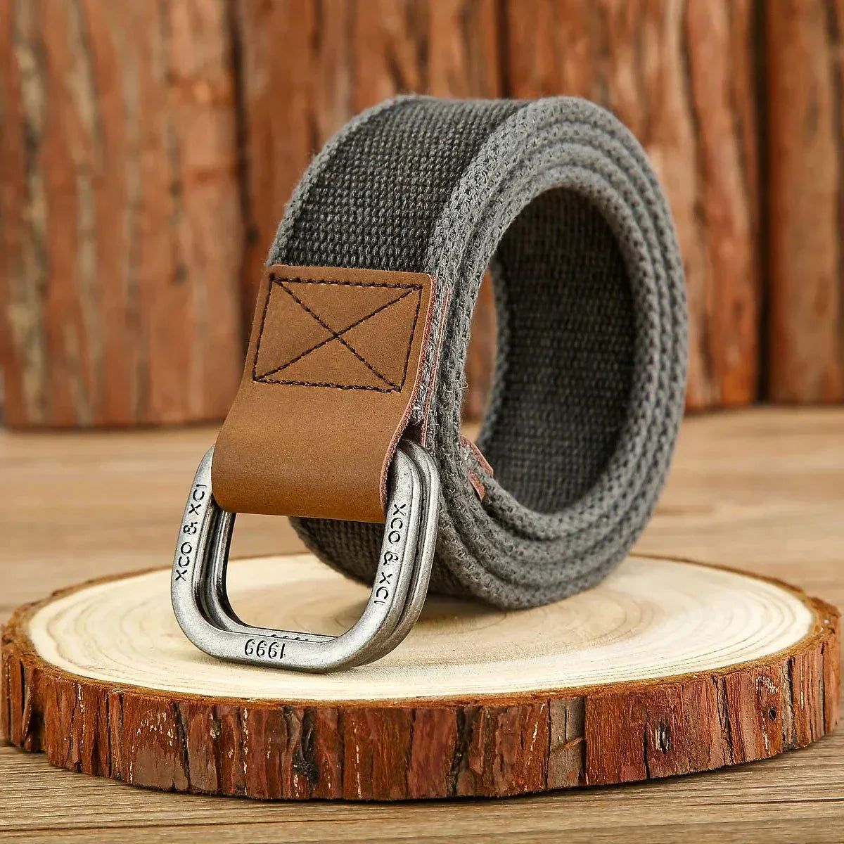 Slim Samurai Web Belt | Canvas Leather Casual Waist Belt - OutfitLondon