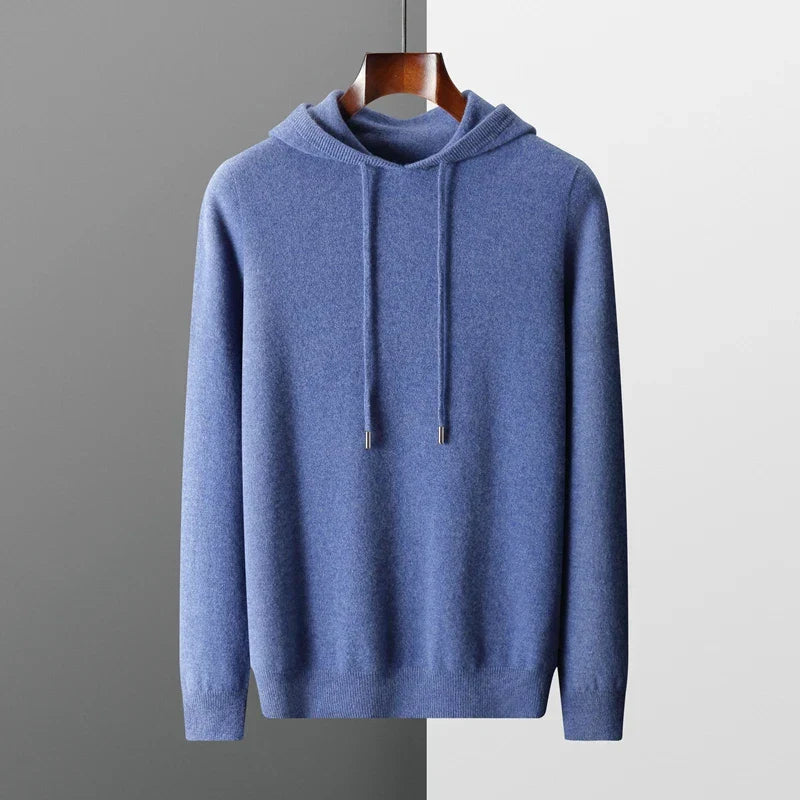 Men's Merino Wool Hoodie Lightweight Warm Beige