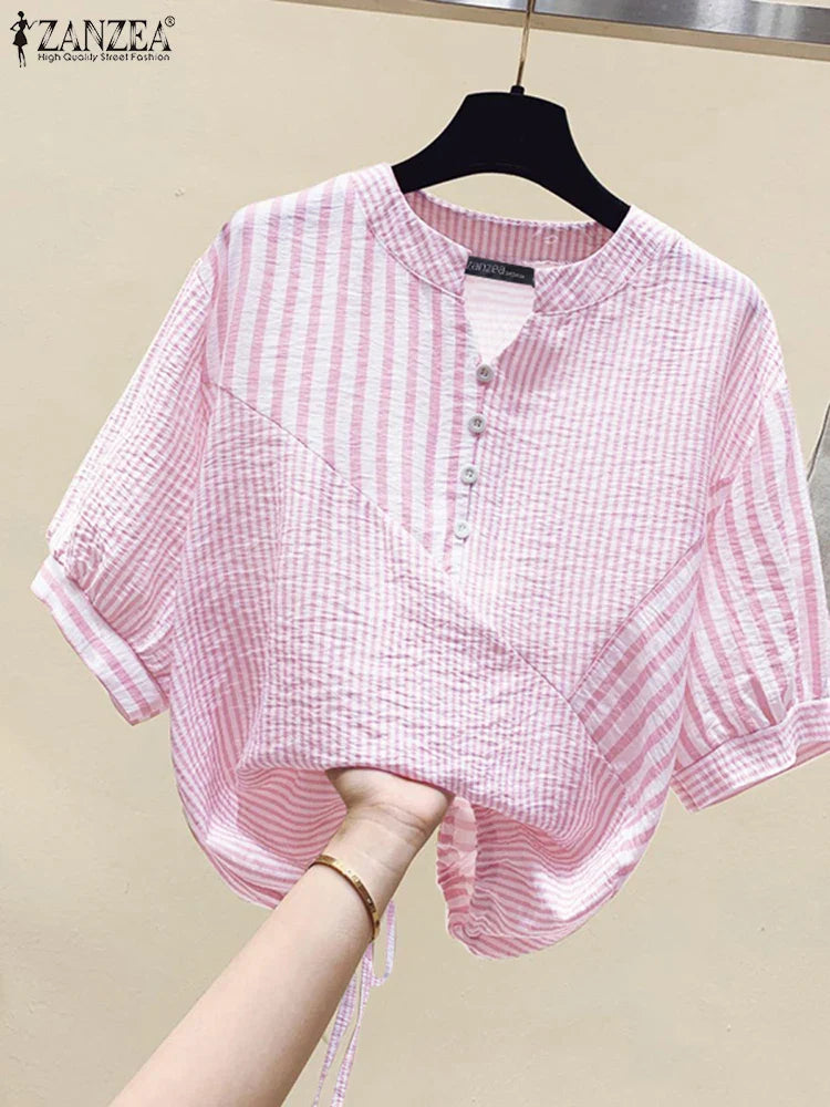 Timeless Vertical Striped Blouse - OutfitLondon
