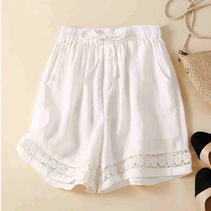 Casual Fit Embroidered Drawstring Shorts