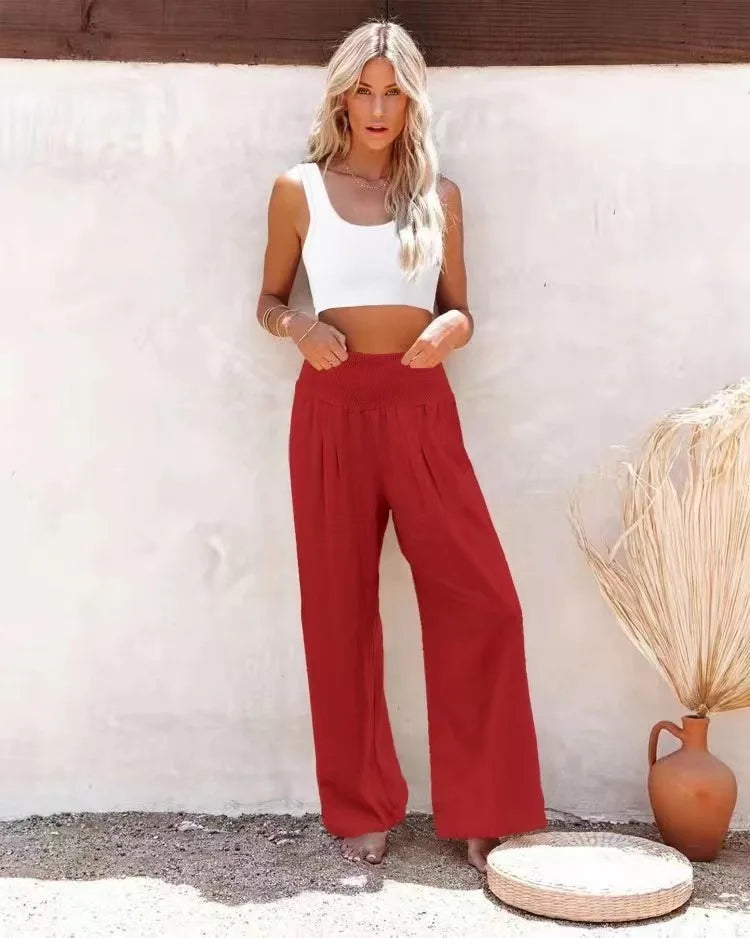 Relaxed Fit Women's Cotton Trousers