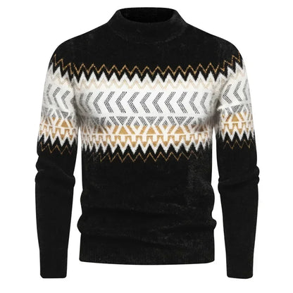 Faux Fur Crew Neck Men's Sweater