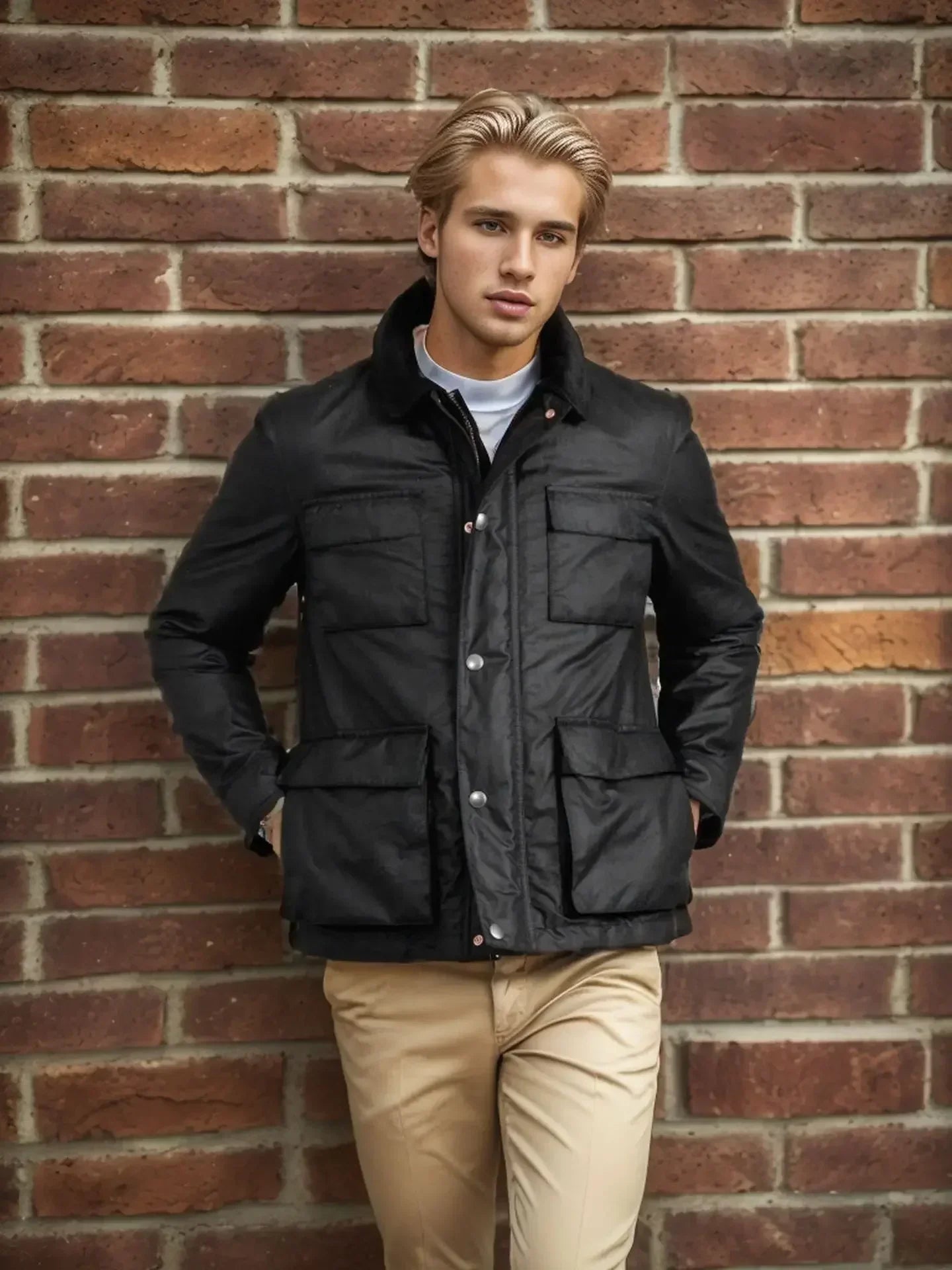 Classic Mens Bomber Jacket - Comfortable Multi Pocket Coat