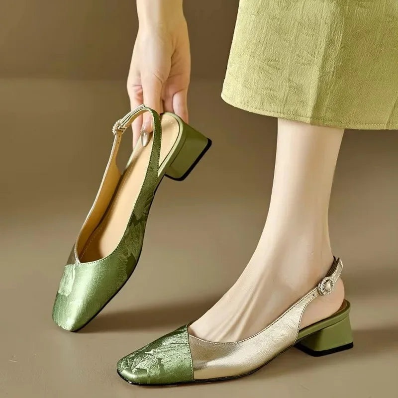 Classic Low Heel Sling Pump - OutfitLondon