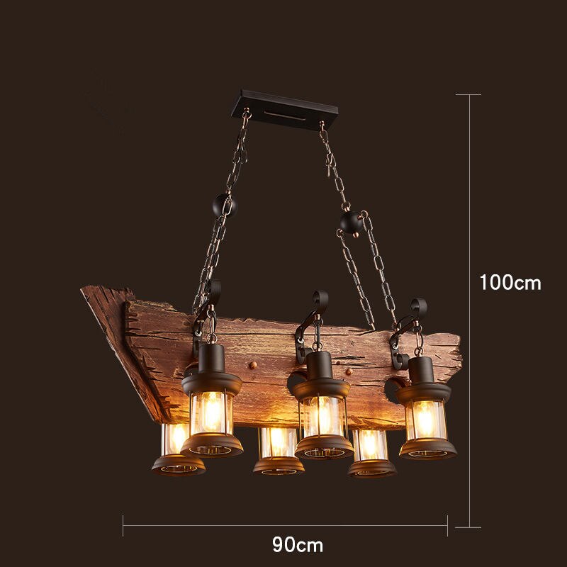 Farmhouse Style Wooden LED Light Fixture