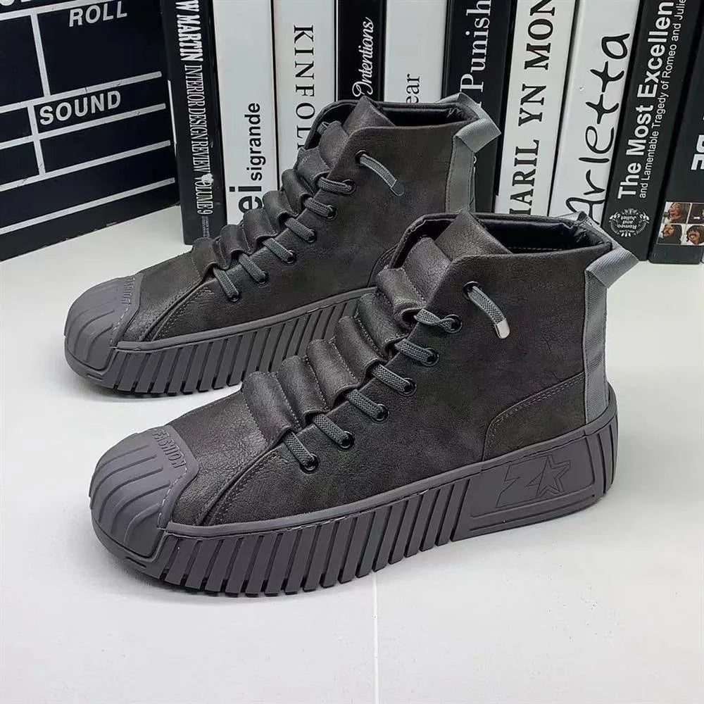 Warm Men's Ankle Boots - Casual Lace Up Shoes