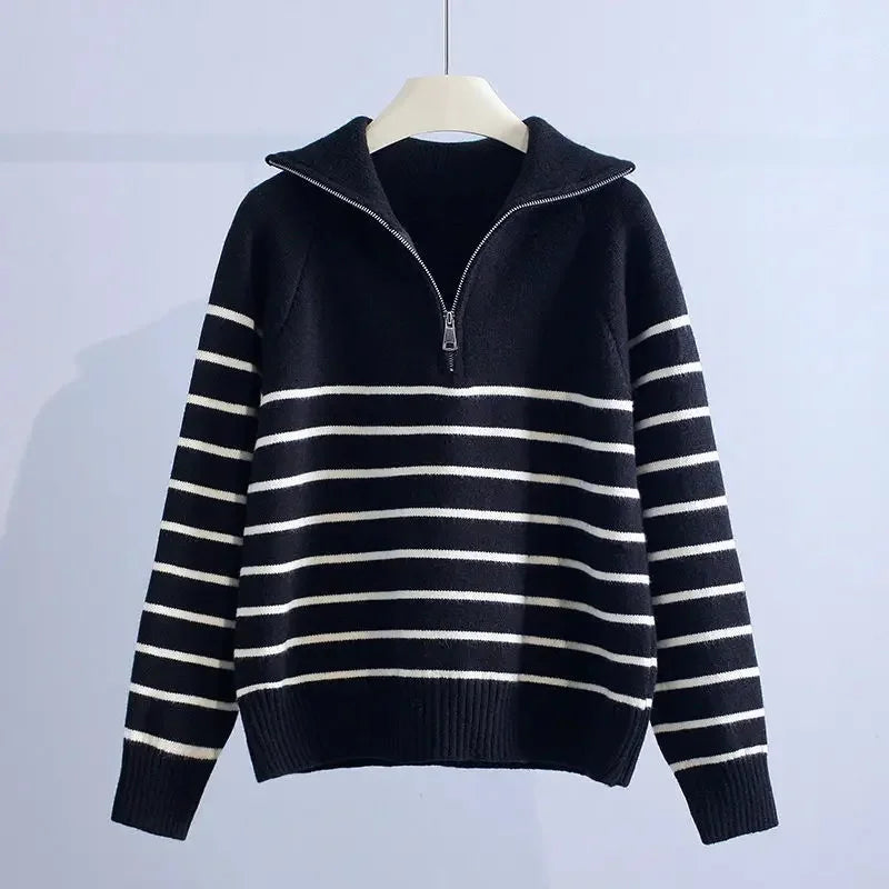 Vibrant Print Round Neck Pullover Sweater