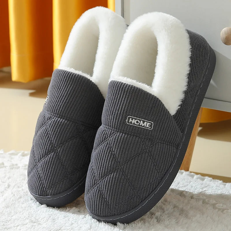 Plush Fleece Comfort Slippers – Warm Cozy House Shoes