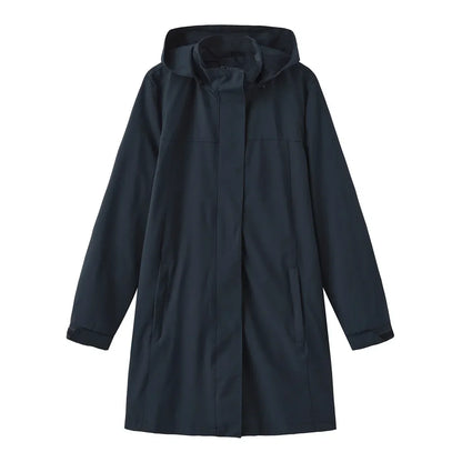 Rainproof Fitted Ladies Long Coat