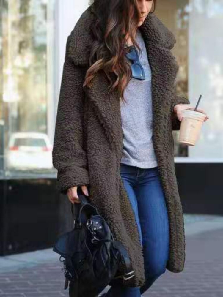 Cozy Women's Fleece Teddy Jacket, Long Length