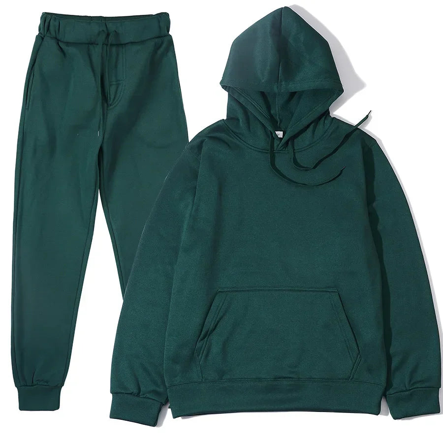 Comfortable Fleece Hoodie Sweatpants Set - OutfitLondon